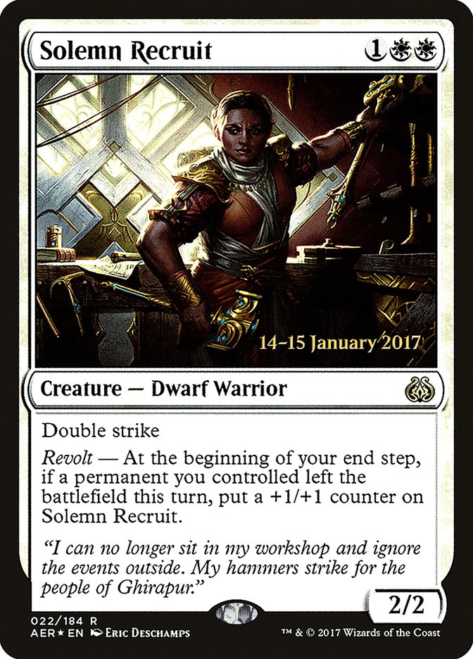 Solemn Recruit [Aether Revolt Prerelease Promos] | Local Legends