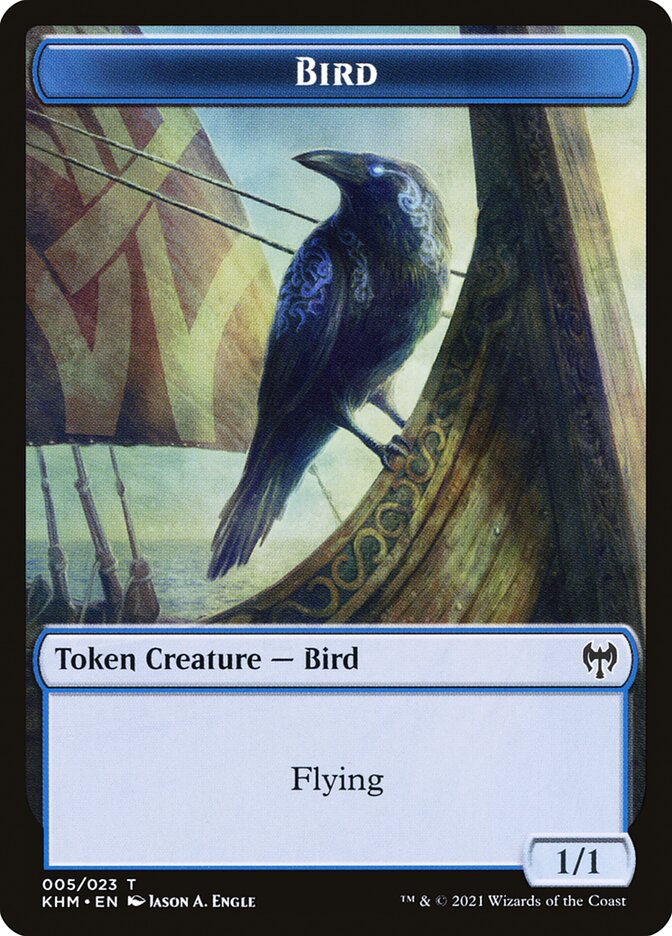 Human Warrior // Bird Double-Sided Token [Kaldheim Tokens] | Local Legends