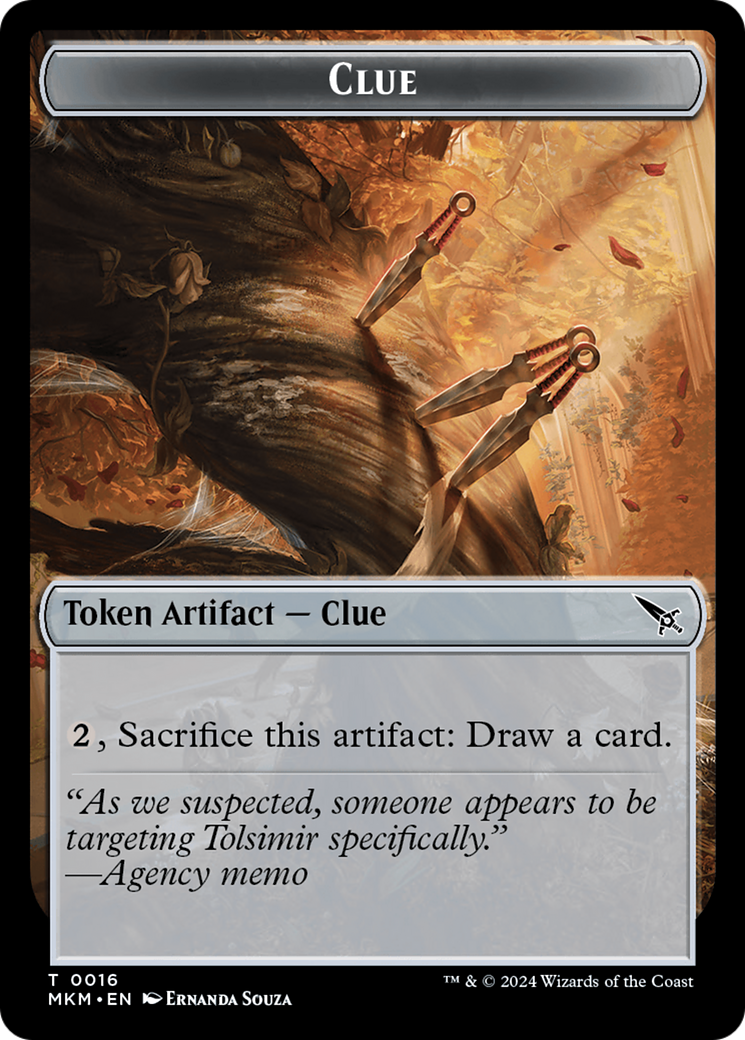 Clue (0016) // A 0043 Double-Sided Token [Murders at Karlov Manor Tokens] | Local Legends