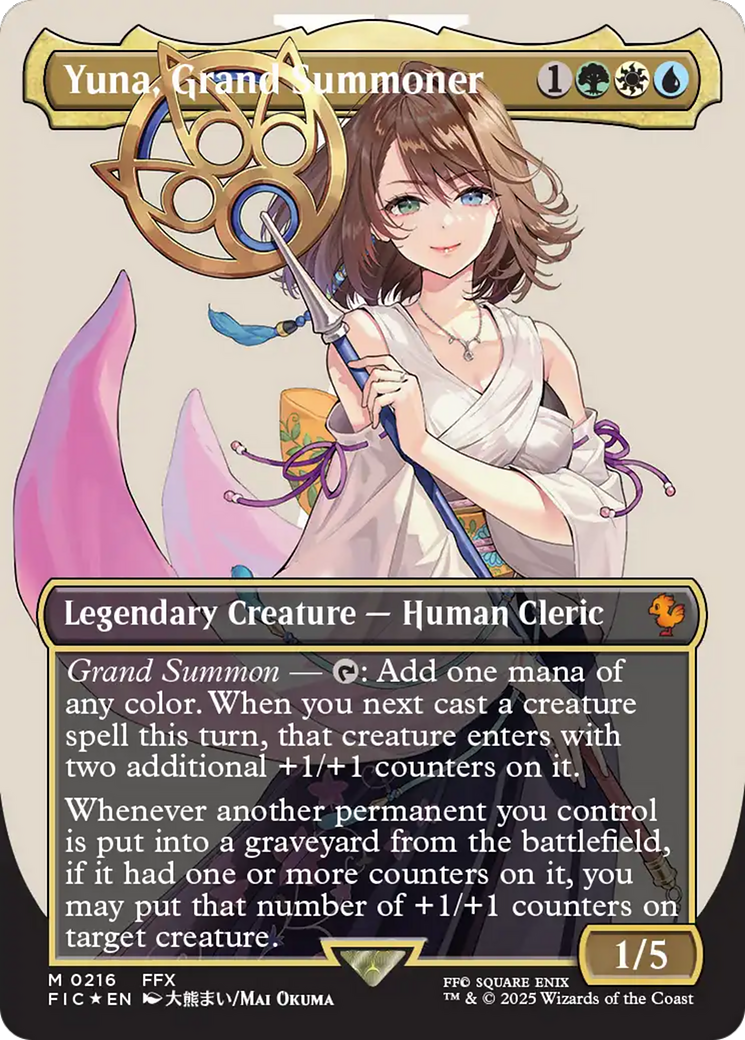 Yuna, Grand Summoner (Borderless) (Surge Foil) [FINAL FANTASY Commander] | Local Legends