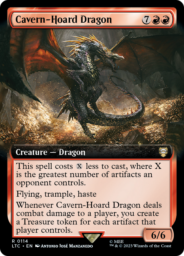 Cavern-Hoard Dragon (Extended Art) [The Lord of the Rings: Tales of Middle-Earth Commander] | Golgari Games