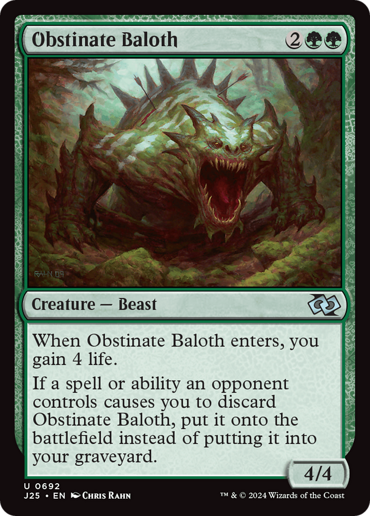 Obstinate Baloth [Foundations Jumpstart] | Local Legends