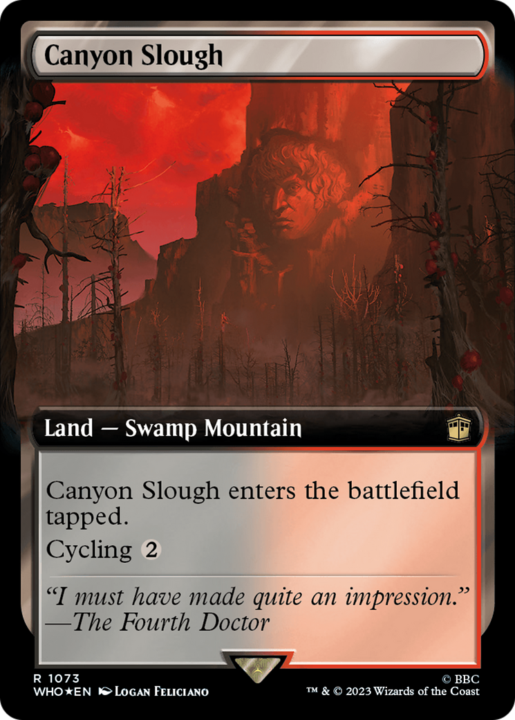 Canyon Slough (Extended Art) (Surge Foil) [Doctor Who] | Golgari Games