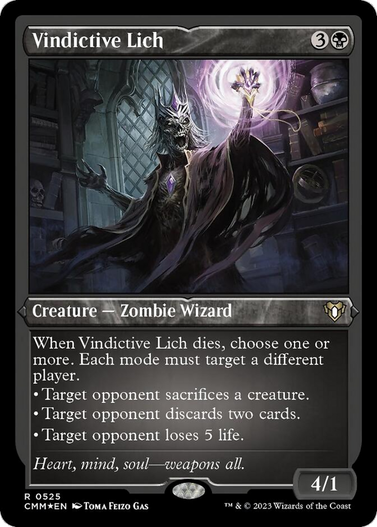 Vindictive Lich (Foil Etched) [Commander Masters] | Local Legends