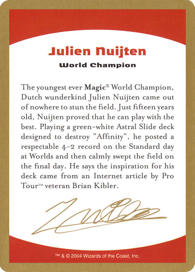Julien Nuijten Bio [World Championship Decks 2004] | Local Legends