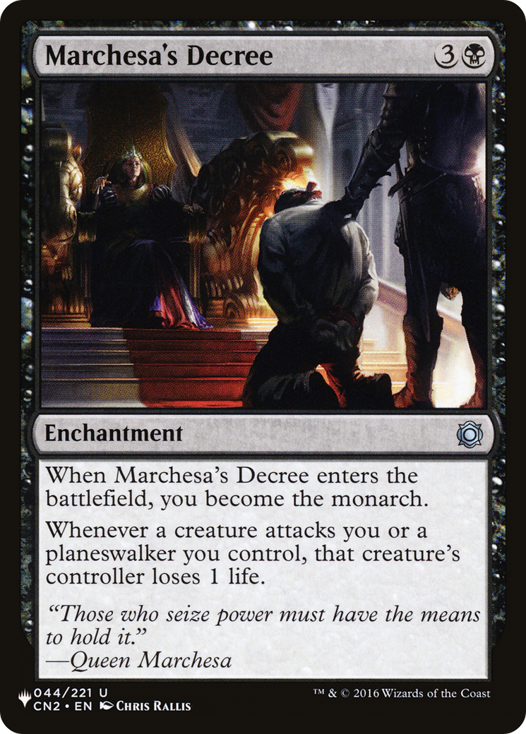 Marchesa's Decree [The List] | Local Legends