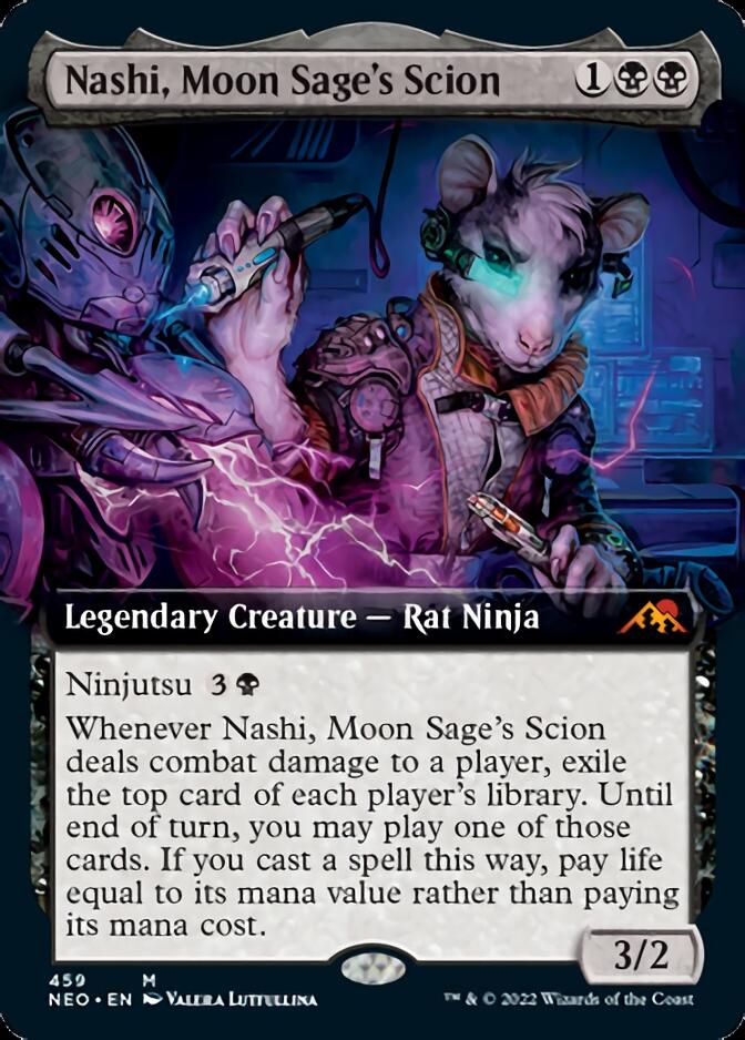 Nashi, Moon Sage's Scion (Extended Art) [Kamigawa: Neon Dynasty] | Golgari Games