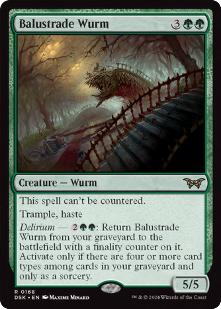 Balustrade Wurm [Duskmourn: House of Horror] | Golgari Games