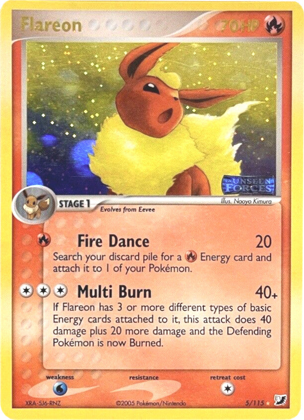 Flareon (5/115) (Stamped) [EX: Unseen Forces] | Local Legends