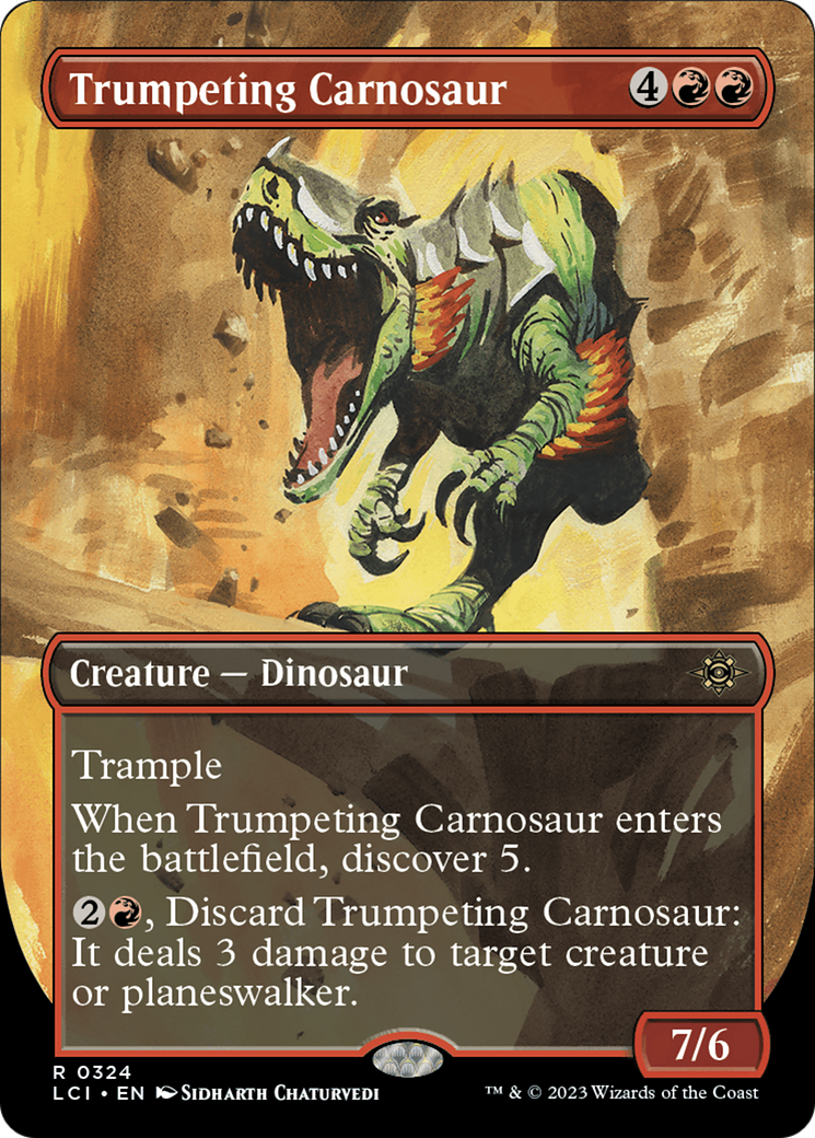 Trumpeting Carnosaur (Borderless) [The Lost Caverns of Ixalan] | Golgari Games