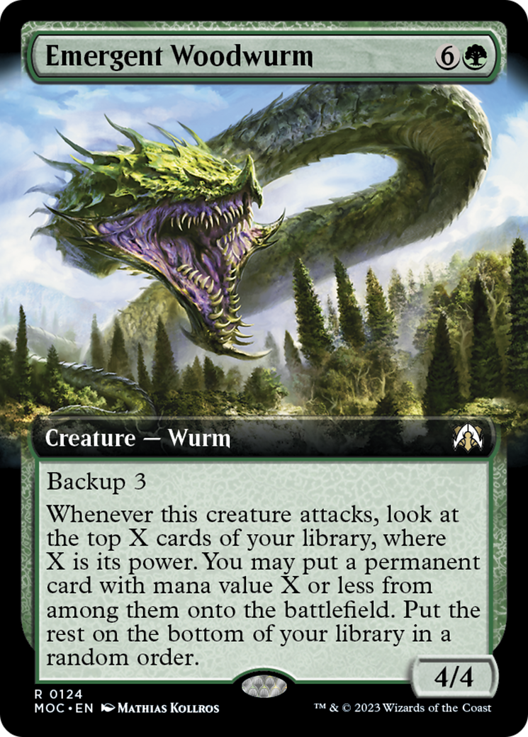 Emergent Woodwurm (Extended Art) [March of the Machine Commander] | Golgari Games