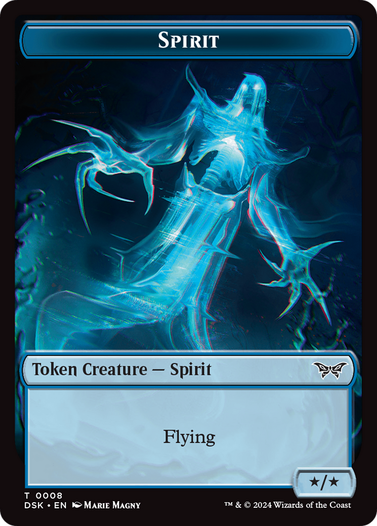 Spirit (0008) // Manifest Double-Sided Token [Duskmourn: House of Horror Tokens] | Local Legends