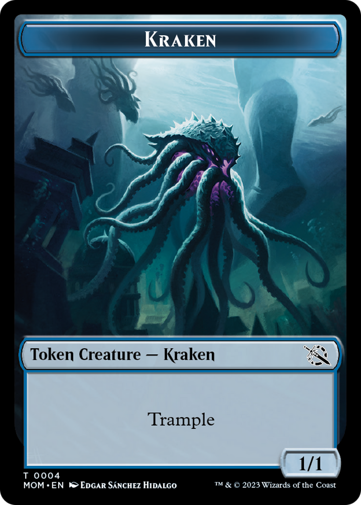 Warrior // Kraken Double-Sided Token [March of the Machine Tokens] | Golgari Games