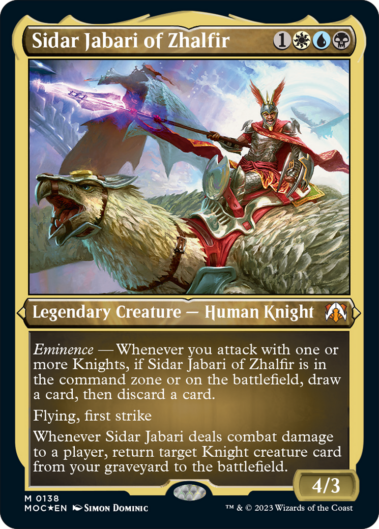 Sidar Jabari of Zhalfir (Display Commander) [March of the Machine Commander] | Golgari Games