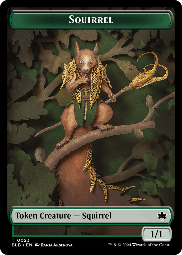 Squirrel // Starscape Cleric Double-Sided Token [Bloomburrow Tokens] | Golgari Games