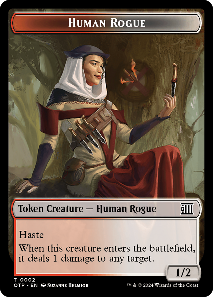 Human Rogue // Plot Double-Sided Token [Outlaws of Thunder Junction: Breaking News Tokens] | Golgari Games