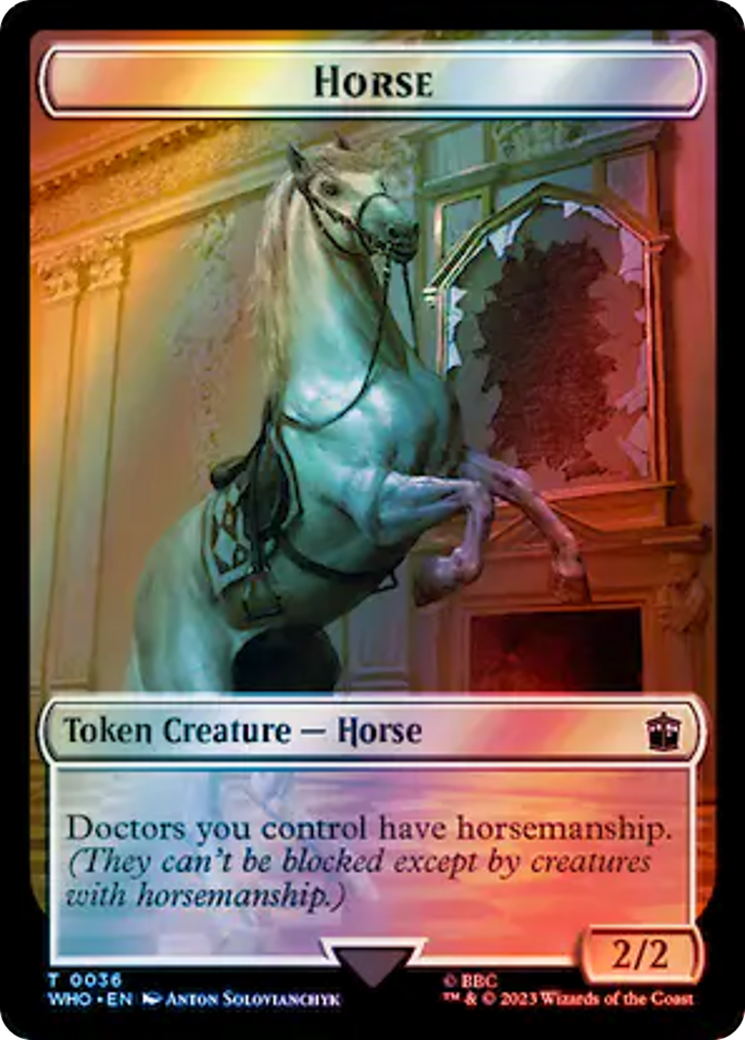 Horse // Alien Salamander Double-Sided Token (Surge Foil) [Doctor Who Tokens] | Local Legends