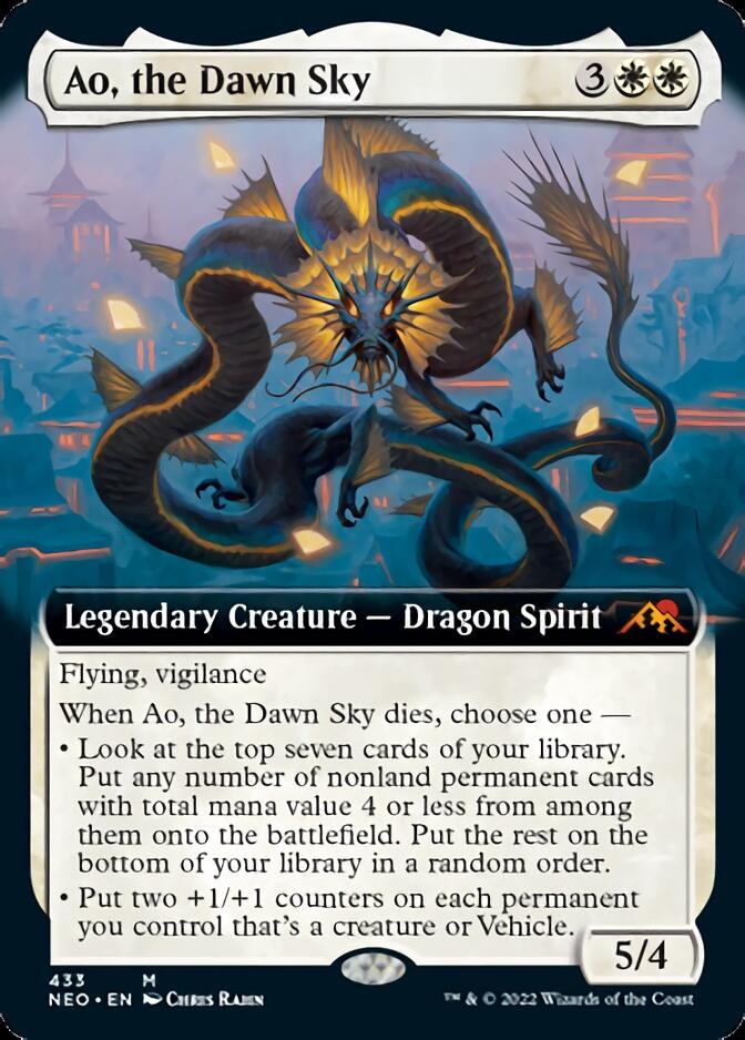 Ao, the Dawn Sky (Extended Art) [Kamigawa: Neon Dynasty] | Golgari Games