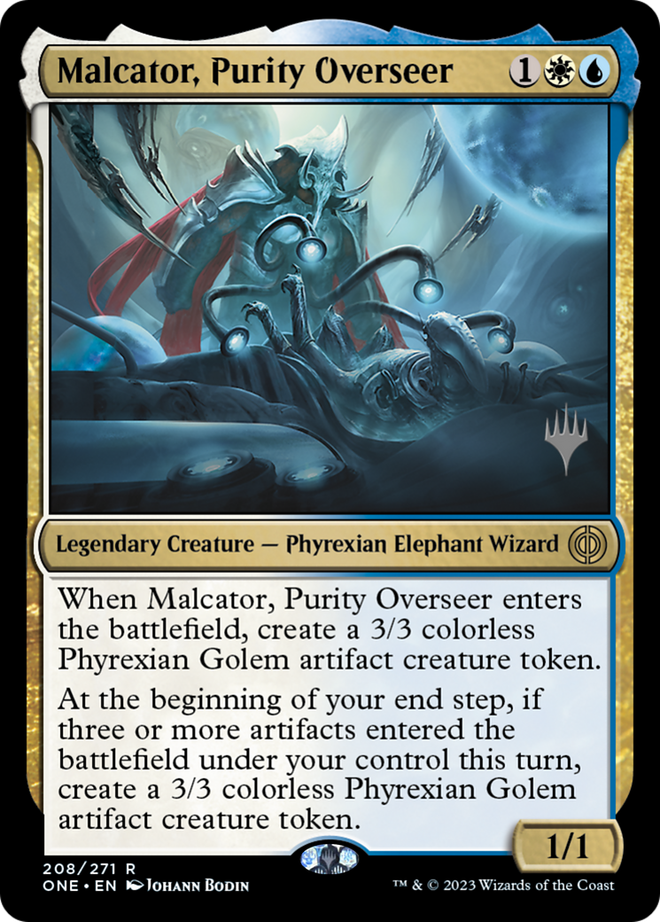 Malcator, Purity Overseer (Promo Pack) [Phyrexia: All Will Be One Promos] | Local Legends