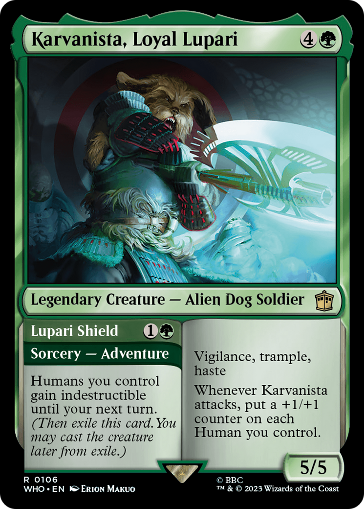 Karvanista, Loyal Lupari // Lupari Shield [Doctor Who] | Local Legends