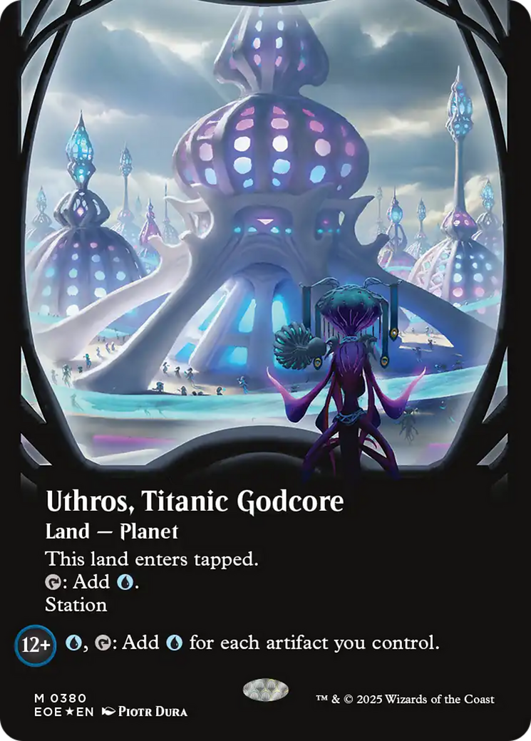 Uthros, Titanic Godcore (Borderless) (Galaxy Foil) [Edge of Eternities] | Local Legends