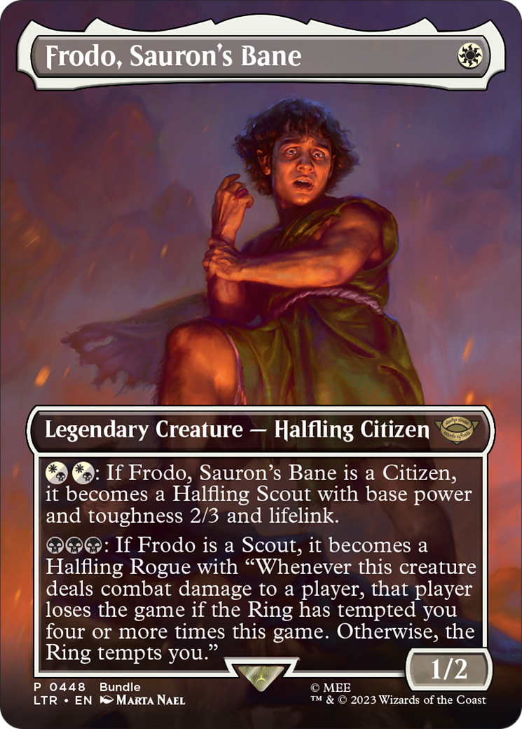 Frodo, Sauron's Bane (Borderless Alternate Art) [The Lord of the Rings: Tales of Middle-Earth] | Local Legends