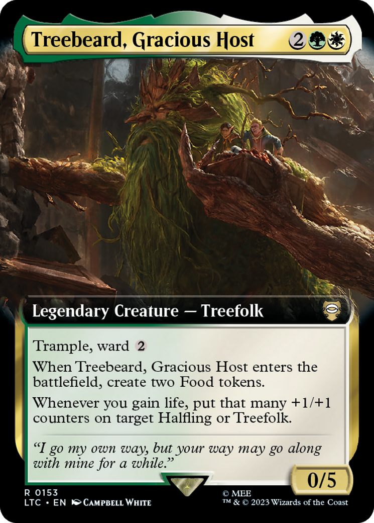 Treebeard, Gracious Host (Extended Art) [The Lord of the Rings: Tales of Middle-Earth Commander] | Golgari Games