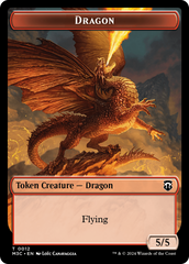 Dragon (Ripple Foil) // Copy Double-Sided Token [Modern Horizons 3 Commander Tokens] | Golgari Games