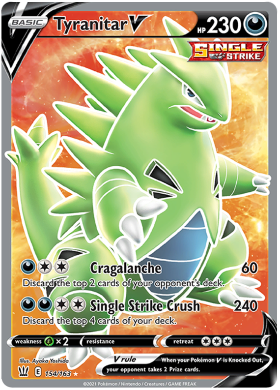 Tyranitar V (154/163) [Sword & Shield: Battle Styles] | Golgari Games