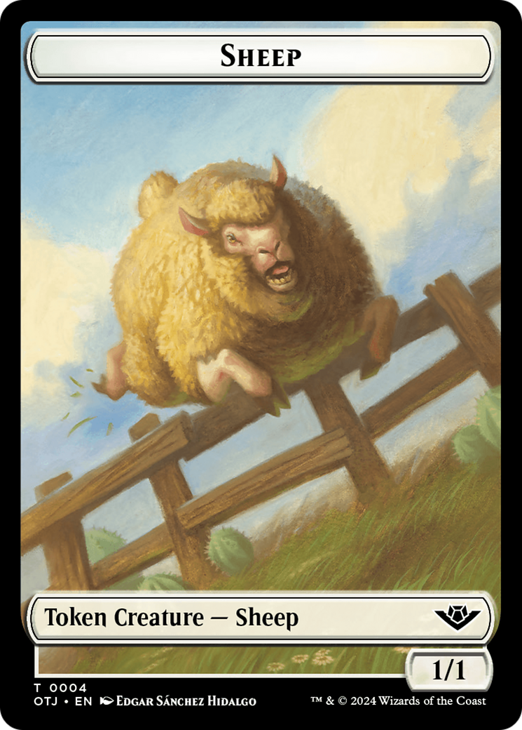 Sheep Token [Outlaws of Thunder Junction Tokens] | Golgari Games