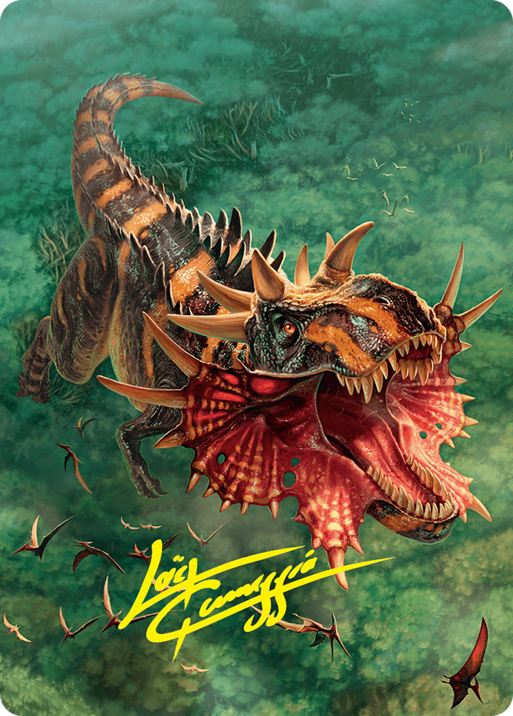 Gigantosaurus Art Card (53/54) (Gold-Stamped Signature) [Foundations Art Series] | Local Legends