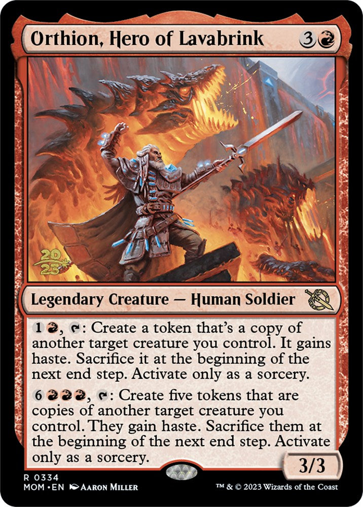 Orthion, Hero of Lavabrink [March of the Machine Prerelease Promos] | Local Legends
