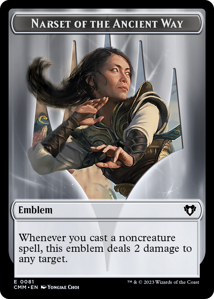 Narset of the Ancient Way Emblem // Wizard Double-Sided Token [Commander Masters Tokens] | Local Legends