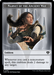 Narset of the Ancient Way Emblem // Wizard Double-Sided Token [Commander Masters Tokens] | Local Legends