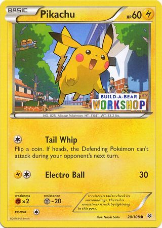 Pikachu (20/108) (Build A Bear Workshop Exclusive) [Miscellaneous Cards] | Golgari Games