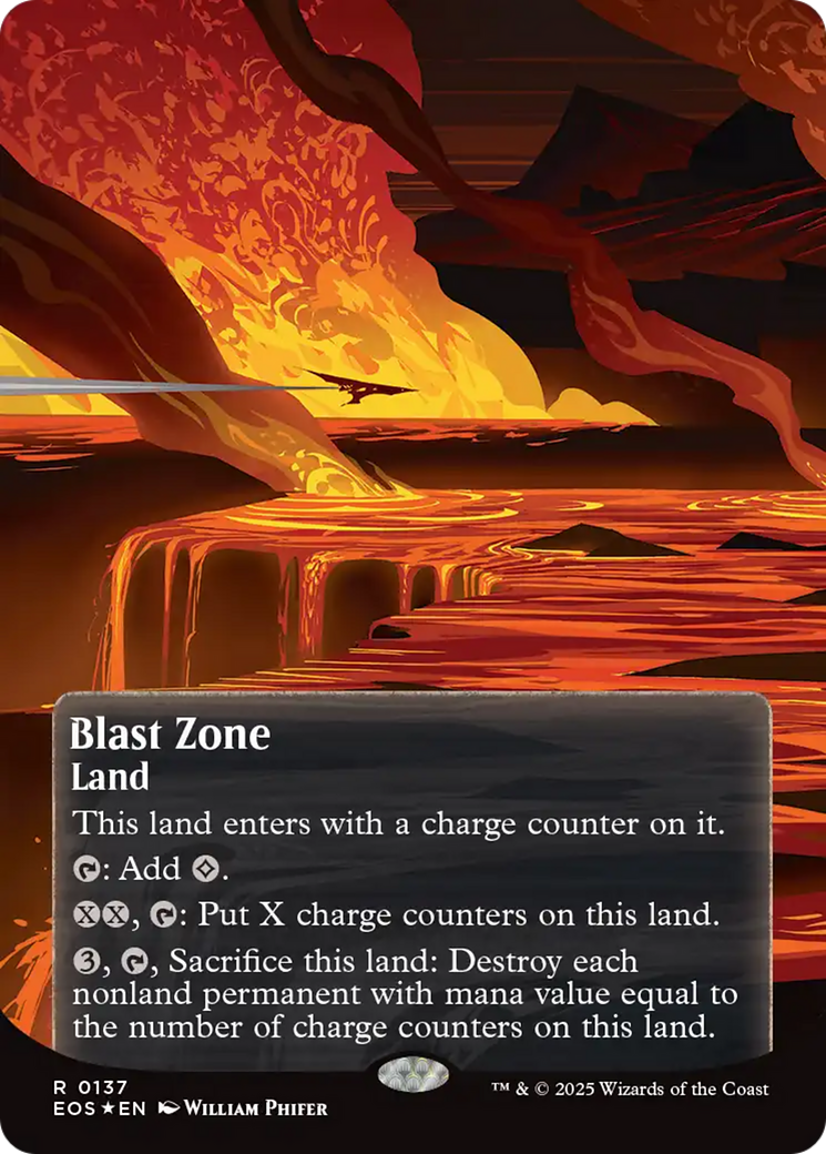 Blast Zone (0137) (Borderless) (Fracture Foil) [Edge of Eternities: Stellar Sights] | Local Legends
