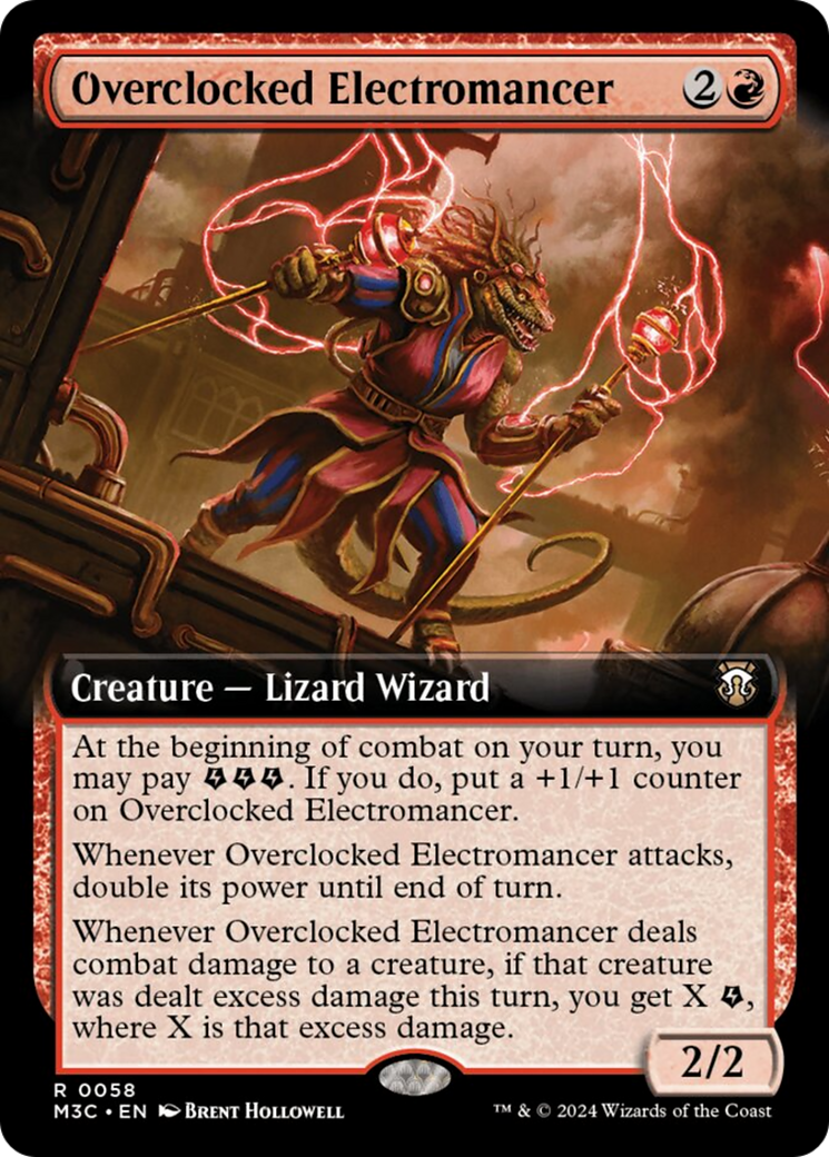 Overclocked Electromancer (Extended Art) (Ripple Foil) [Modern Horizons 3 Commander] | Golgari Games