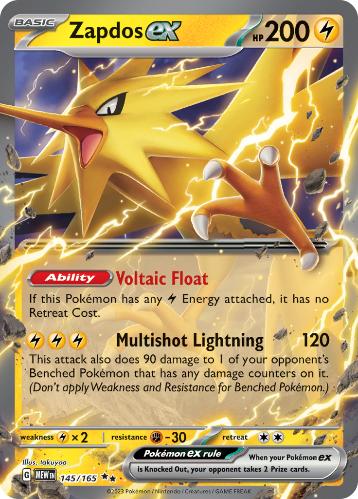 Zapdos ex (145/165) [Scarlet & Violet: 151] | Golgari Games