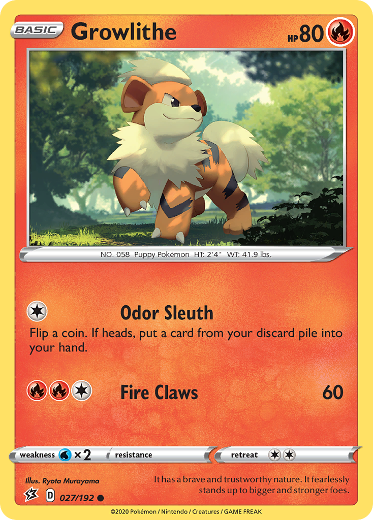 Growlithe (027/192) [Sword & Shield: Rebel Clash] | Golgari Games