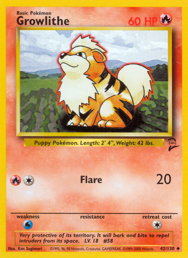 Growlithe (42/130) [Base Set 2] | Local Legends