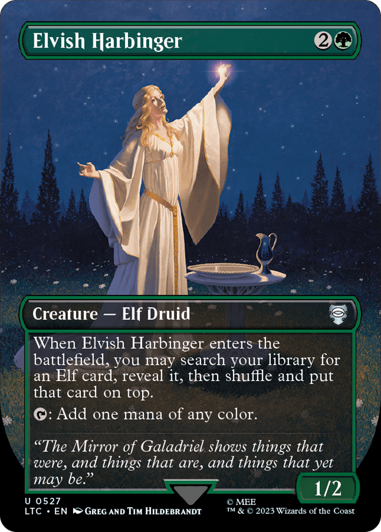 Elvish Harbinger (Borderless) [The Lord of the Rings: Tales of Middle-Earth Commander] | Golgari Games