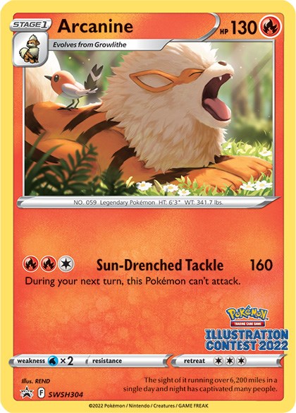 Arcanine (SWSH304) (Illustration Contest 2022) [Sword & Shield: Black Star Promos] | Golgari Games