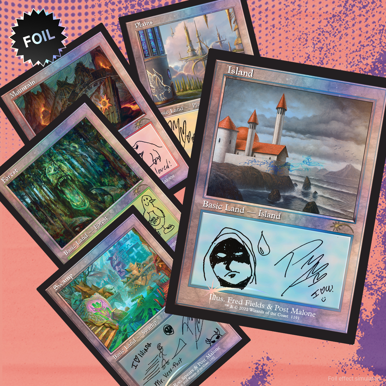 Secret Lair: Drop Series - Secret Lair x Post Malone (The Lands - Foil Edition) | Local Legends