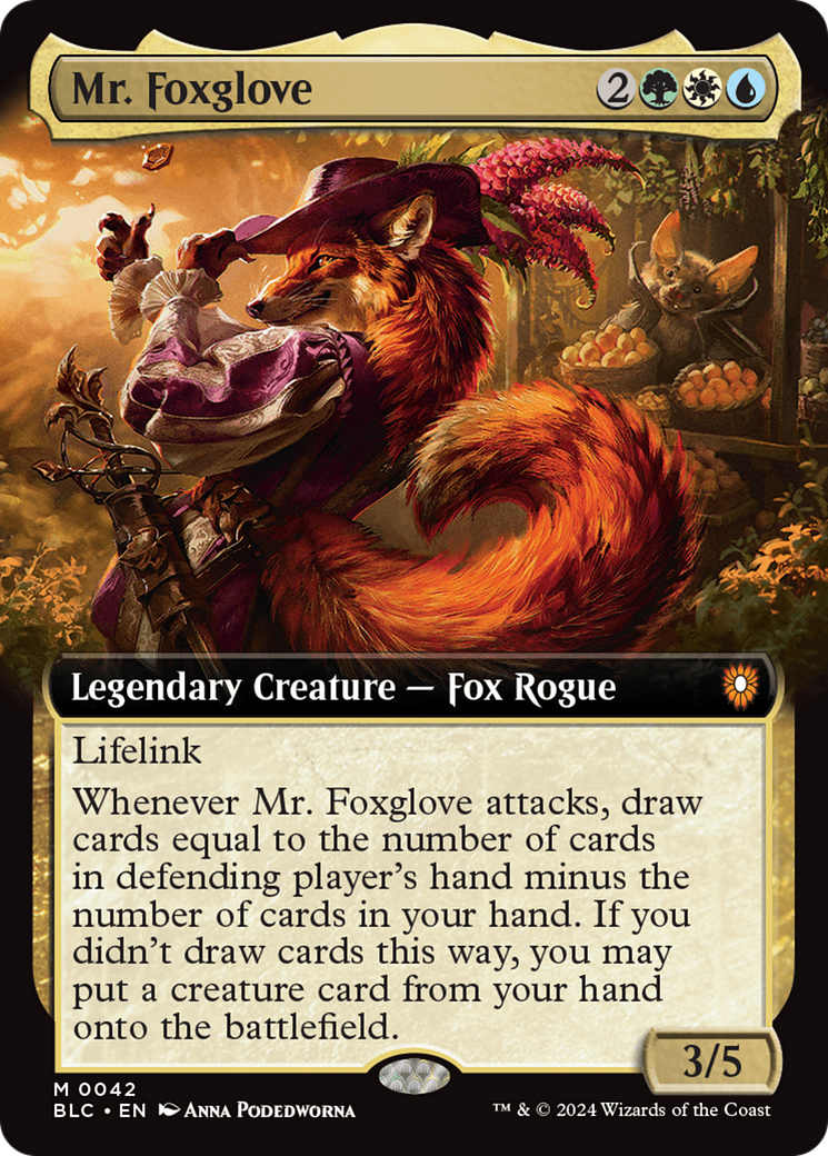 Mr. Foxglove (Extended Art) [Bloomburrow Commander] | Local Legends