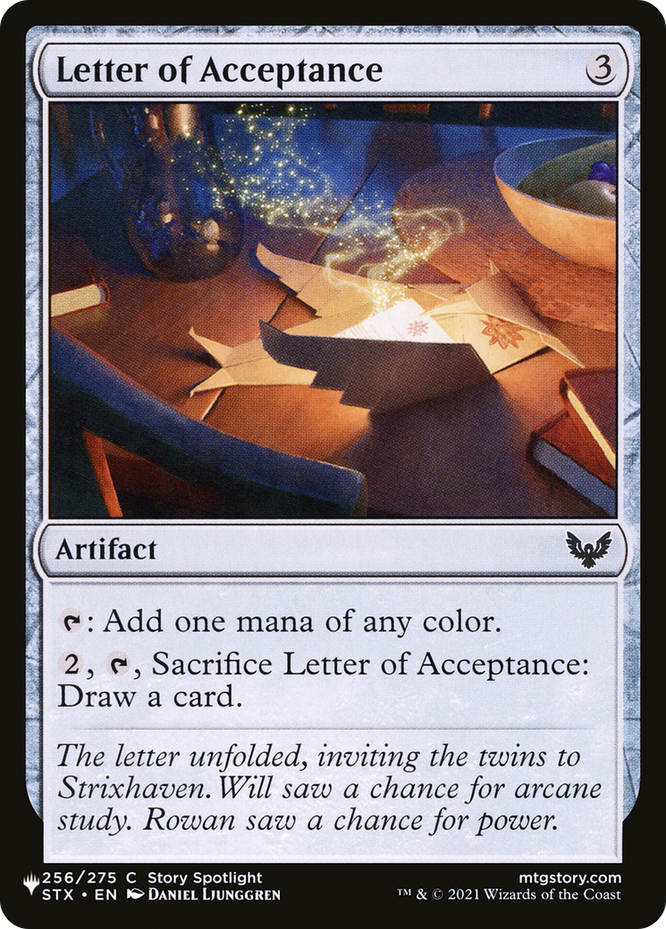 Letter of Acceptance [The List] | Local Legends