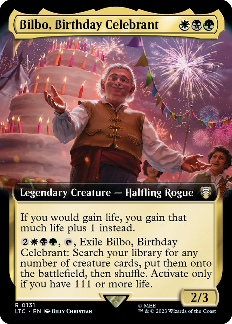 Bilbo, Birthday Celebrant (Extended Art) [The Lord of the Rings: Tales of Middle-Earth Commander] | Golgari Games