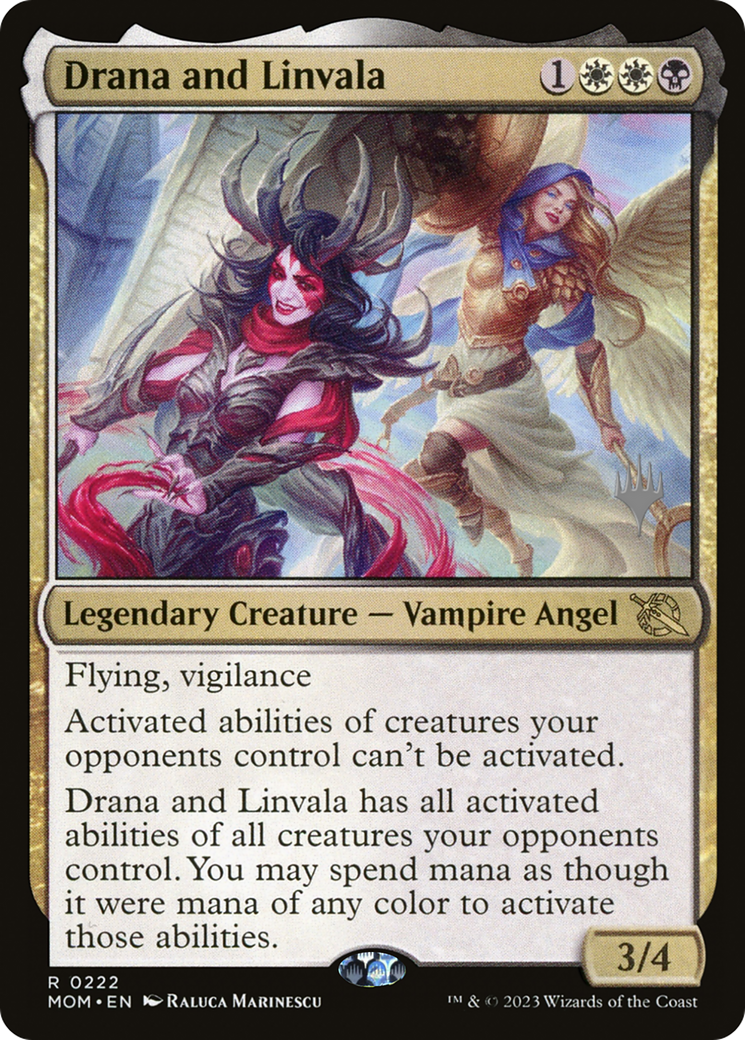 Drana and Linvala (Promo Pack) [March of the Machine Promos] | Local Legends
