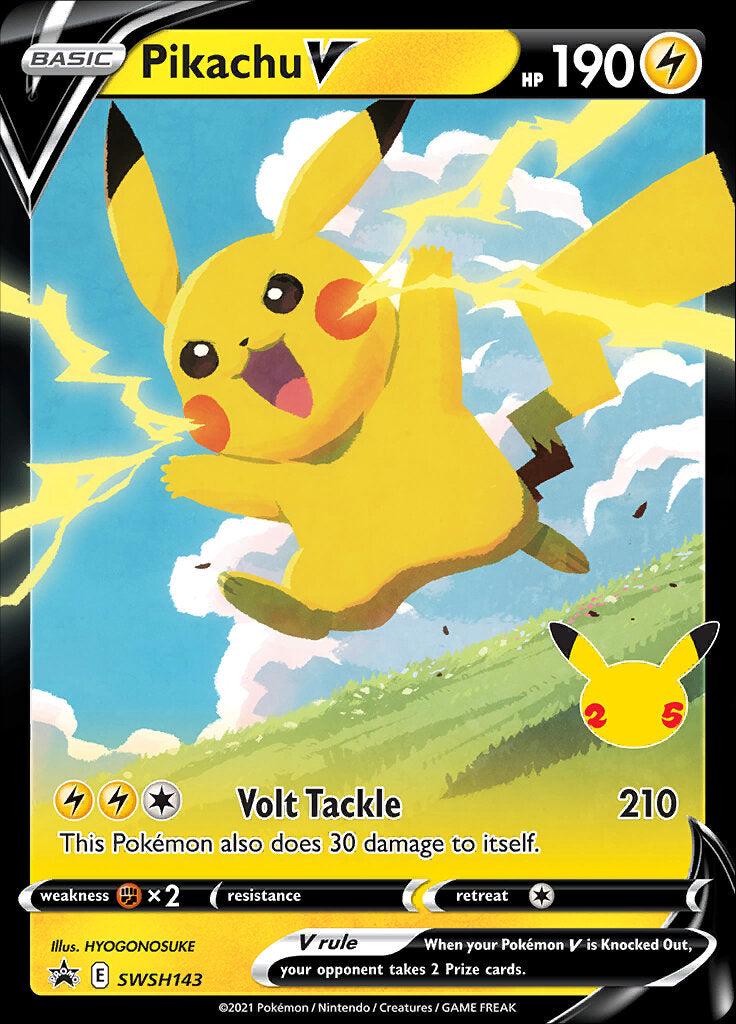 Pikachu V (SWSH143) (Celebrations) [Sword & Shield: Black Star Promos] | Local Legends