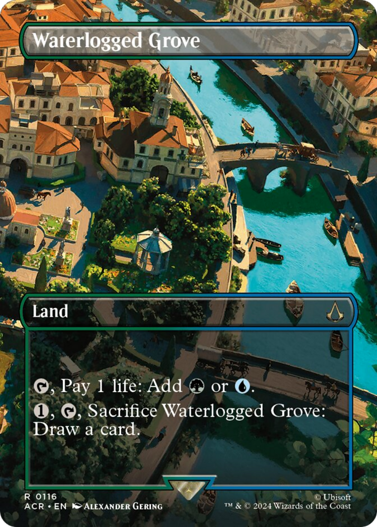 Waterlogged Grove (Borderless) [Assassin's Creed] | Golgari Games