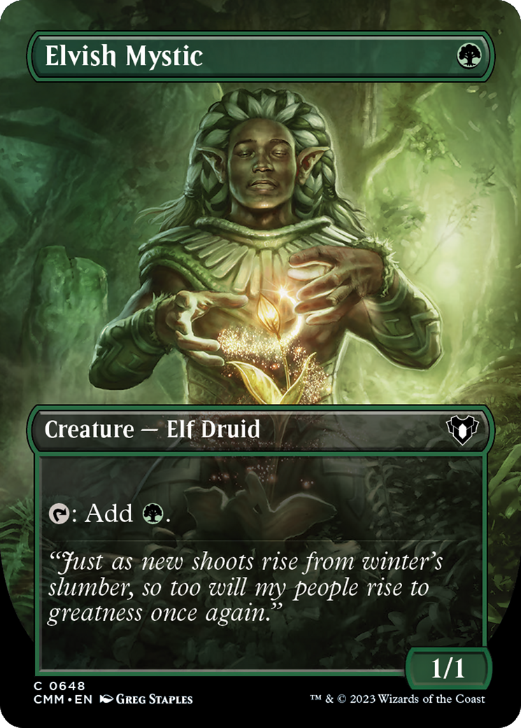 Elvish Mystic (Borderless Alternate Art) [Commander Masters] | Golgari Games